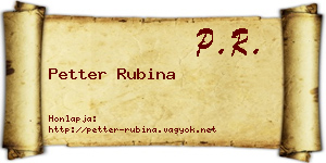 Petter Rubina névjegykártya